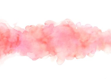 Beyaz arkaplanda el boyası, turuncu ve pembe suluboya..