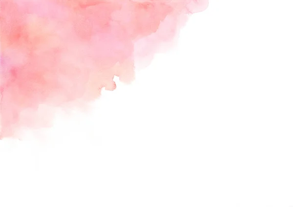 Mão Pintado Abstrato Laranja Rosa Aquarela Fundo Branco — Fotografia de Stock