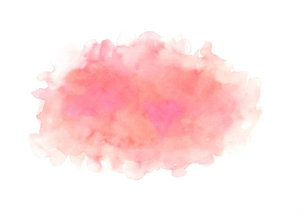 Hand Geschilderd Abstract Oranje Roze Aquarel Witte Achtergrond — Stockfoto