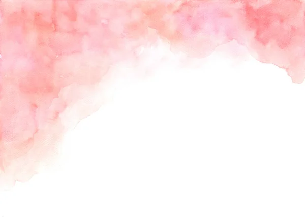 Mão Pintado Abstrato Laranja Rosa Aquarela Fundo Branco — Fotografia de Stock