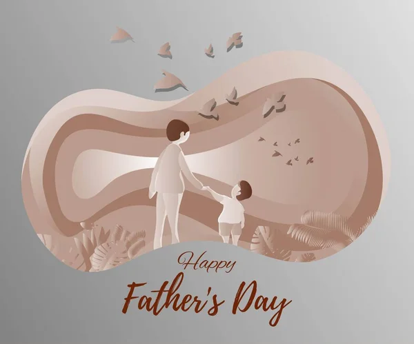 Vektor Illustration Zum Vatertag Mit Dem Schönen Text Happy Father — Stockvektor