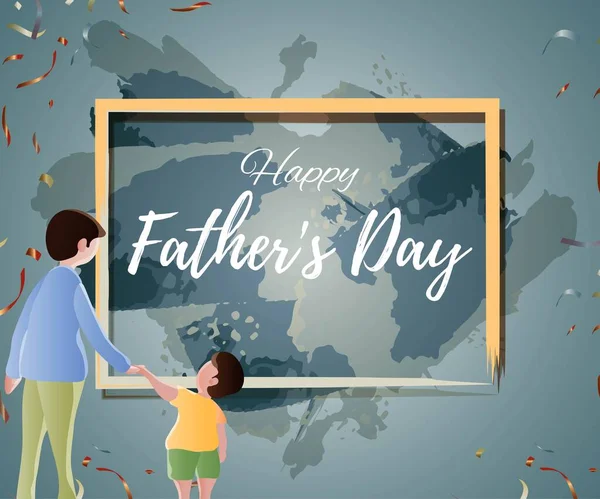 Vektor Illustration Zum Vatertag Mit Dem Schönen Text Happy Father — Stockvektor