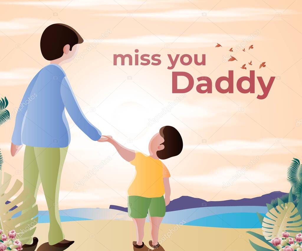 vector illustration for father's day with beautiful text 