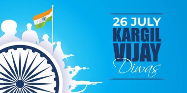 Vector Illustration for Kargil Vijay Diwas celebrated on 26th July to give tribute to all the martyrs who sacrificed there life in the Kargil War in order to protect there nation and get victory. clipart