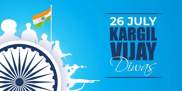 Ilustração Vetorial Kargil Vijay Difoi Celebrada Dia Julho Para Homenagear —  Vetores de Stock