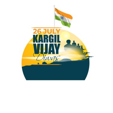 Vector Illustration giving tribute to the Indian Soldier who martyred in Kargil war while showing valour in order to get the country free. It is celebrated on 26th july.  clipart