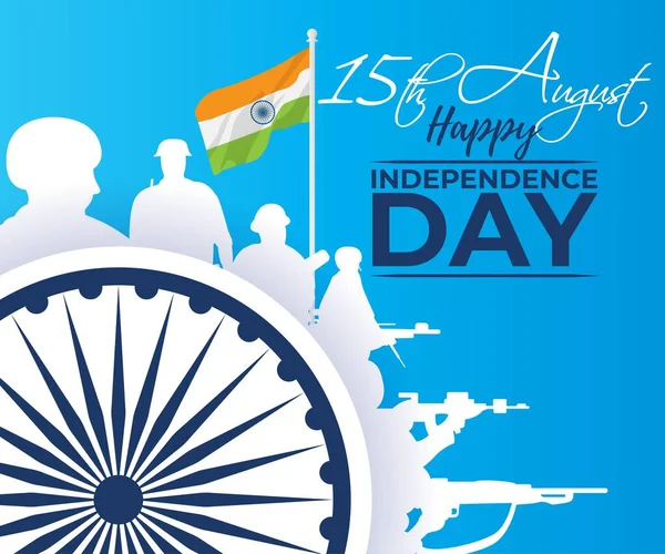 Εικονογράφηση Διάνυσμα Για Την Ημέρα Της Ινδικής Ανεξαρτησίας Γιορτάστηκε Στις — Διανυσματικό Αρχείο