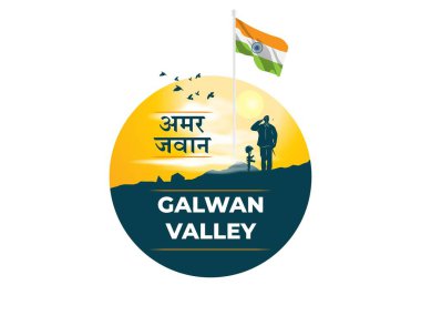 Vector Illustration, Galwan Vadisi 'nde şehit olan ve ülkeye kahramanlık gösteren Hintli askere saygılarını sunuyor..