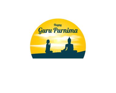Guru Purnima 'nın tasviri, Guru Purnima' nın Guru Purnima 'ya adanmış olması anlamına gelir. Resim, öğretmenin öğrencisini kutsadığını gösteriyor..