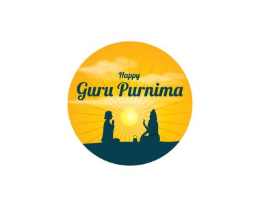 Guru Purnima 'nın tasviri, Guru Purnima' nın Guru Purnima 'ya adanmış olması anlamına gelir. Resim, öğretmenin öğrencisini kutsadığını gösteriyor..