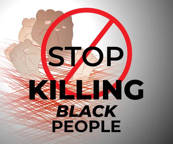 Vector Illustratie Voor Stoppen Met Het Doden Van Zwarte Mensen — Stockvector