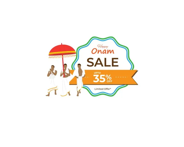 Illustration Vecteur Bannière Offre Salut Pour Festival Indien Onam Signifie — Image vectorielle