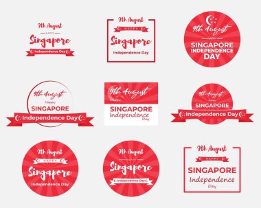 Singapur bağımsızlık günü için vektör illüstrasyonu, ulusal gün için geçmiş konsepti, el ilanı ilanı, vektör illüstrasyonu 