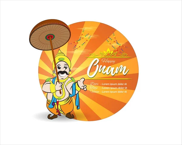 Festival Indien Offre Bannière Salutation Concept Fond Pour Onam Festival — Image vectorielle