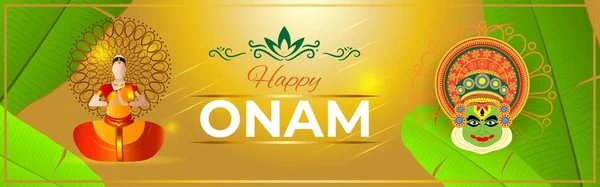 Индийский Фестиваль Предлагают Баннер Приветствие Фоновой Концепции Onam Фестиваль Компания — стоковый вектор