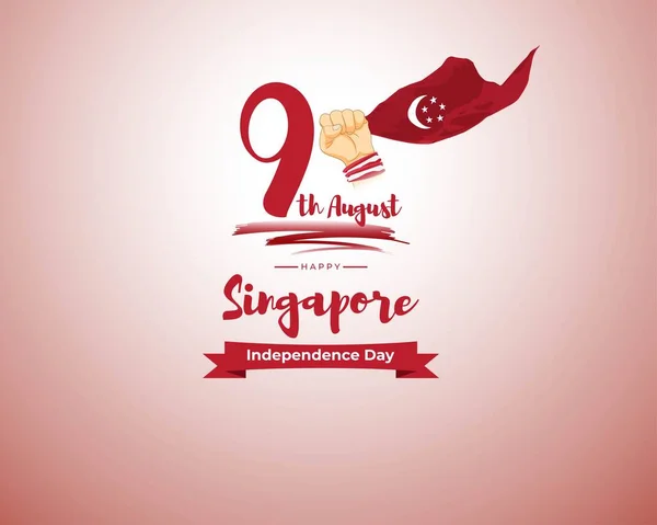 Ilustração Vetorial Para Dia Independência Singapura Conceito Fundo Para Dia — Vetor de Stock