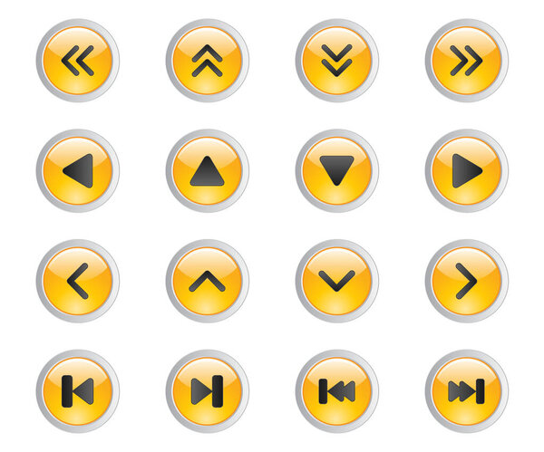 3D set of web buttons for the player and calculator. like, rewind, play, pause, stop, off, on. internet buttons set color vector illustration and icons for Business, SEO, and social media marketing. 