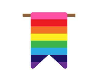 Gökkuşağı renk bayrağının vektör çizimi, LGBTQ konsepti 