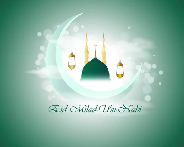 Vektorová Ilustrace Pro Pozdravy Happy Eid Milad Nabi — Stockový vektor