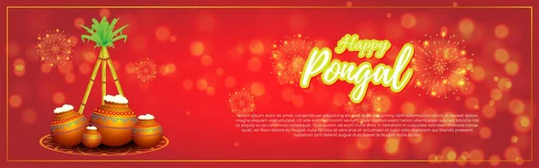 Vectorillustratie Voor Het Pongal Festival Meerdaags Oogstfestival Waargenomen Door Tamil — Stockvector
