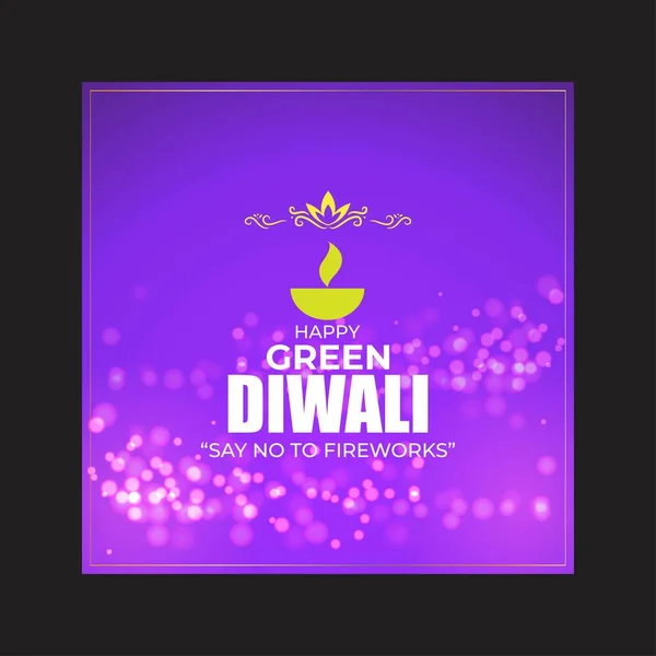 Vector Illustration Greetings Happy Green Diwali Festival India Lettering Say — Stock Vector