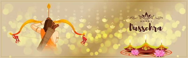 Vektorová Ilustrace Pro Pozdravy Šťastným Dussehra Hinduistickým Festivalem Indii — Stockový vektor