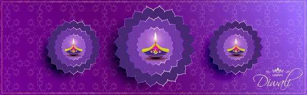 Ilustración Vectorial Para Saludos Con Feliz Festival Diwali India — Vector de stock