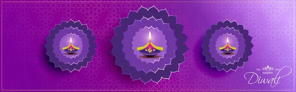 Vektorillustration Für Grußworte Beim Fröhlichen Diwali Fest Indien — Stockvektor