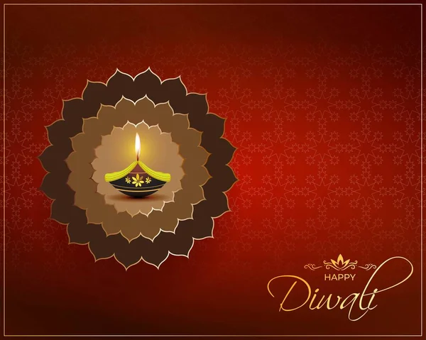 Illustration Vectorielle Pour Salutations Avec Heureux Festival Diwali Inde — Image vectorielle