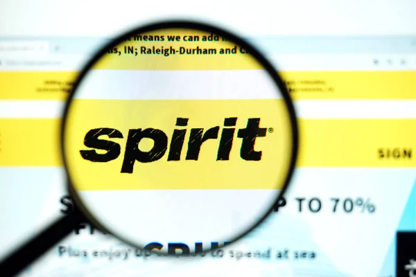Los Angeles, Kalifornien, USA - 19. Mai 2020: Offizielle Website von Spirit. Homepage der Firma — Stockbild Los Angeles Kalifornien Usa Mai 2020 Offizielle Website Von Spirit — Stockfoto