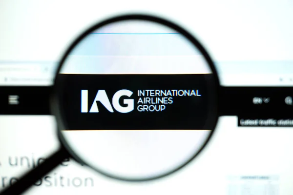 Los Angeles, Kalifornien, USA - 19. Mai 2020: Offizielle Website der IAG International Airlines Group. Homepage der Firma — Stockbild Los Angeles Kalifornien Usa Mai 2020 Offizielle Website Der Iag — Stockfoto