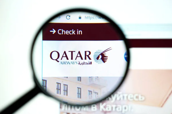 Los Angeles, Kalifornien, USA - 19. Mai 2020: Offizielle Webseite von Qatar Airways. Homepage der Firma — Stockbild Los Angeles Kalifornien Usa Mai 2020 Offizielle Webseite Von Qatar — Stockfoto