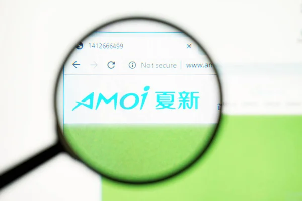 Los Angeles, Kalifornien, USA - 31. Mai 2020: Offizielle Website von Amoi. Homepage der Firma — Stockbild Los Angeles Kalifornien Usa Mai 2020 Offizielle Website Von Amoi — Stockfoto