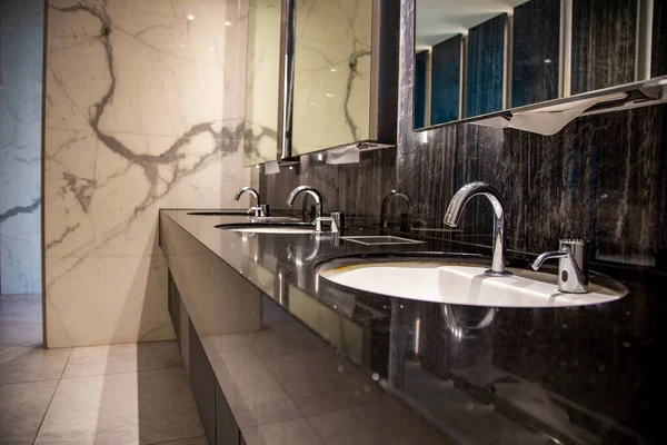 Close up of modern stylish luxury interior of a public toilet — Stock Photo, Image