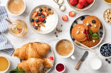 Kahvaltı üst görünümü