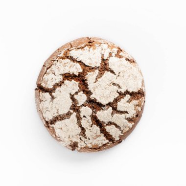 Beyaz arkaplanda çavdar ekmeği