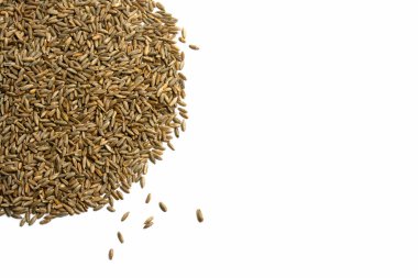 Yarım daire şeklinde buğday taneleri izole edilmiş, makro