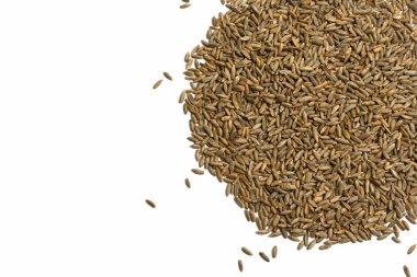 Yarım daire şeklinde buğday taneleri izole edilmiş, makro