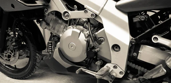 Der Motor eines Sportmotorrads aus nächster Nähe — Stockfoto