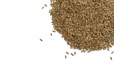 Yarım daire şeklinde buğday taneleri izole edilmiş, makro