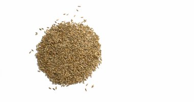 Buğday yulafları beyaz arka planda. Yakın plan.