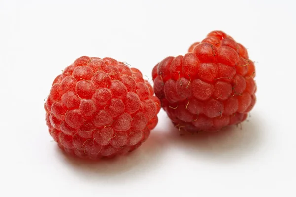 Reife Himbeeren isoliert auf weißem Hintergrund — Stockfoto