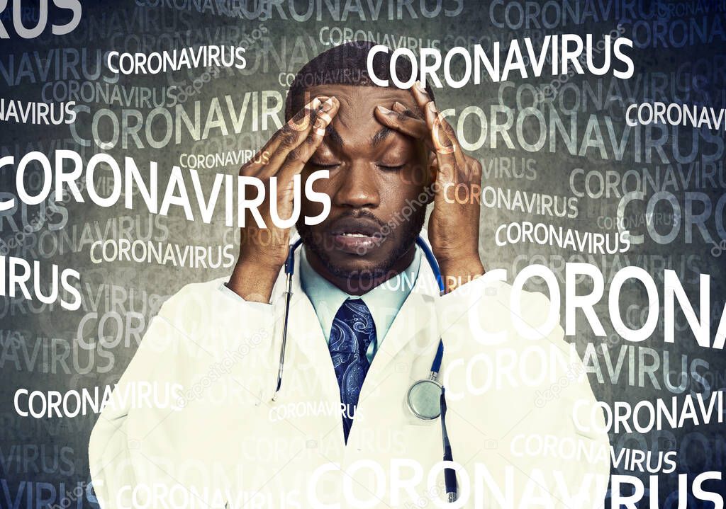 Portrait of a stressed male doctor during Coronavirus pandemic 