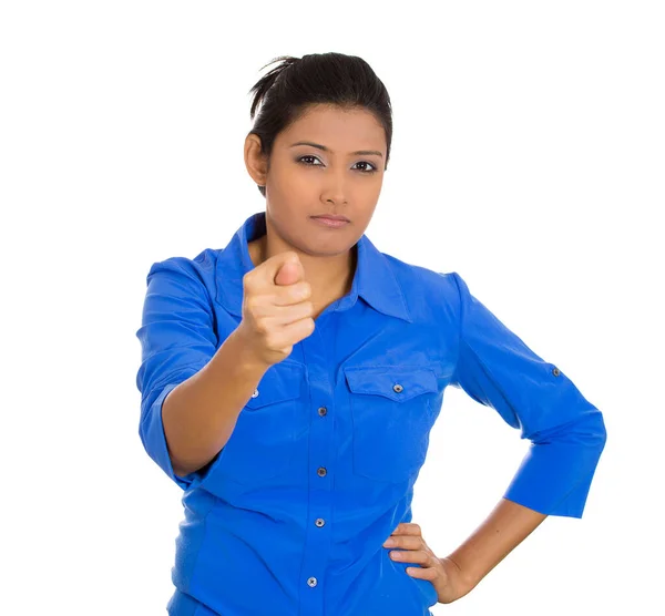 Retrato Cerca Una Mujer Joven Haciendo Gestos Con Los Pulgares — Foto de Stock