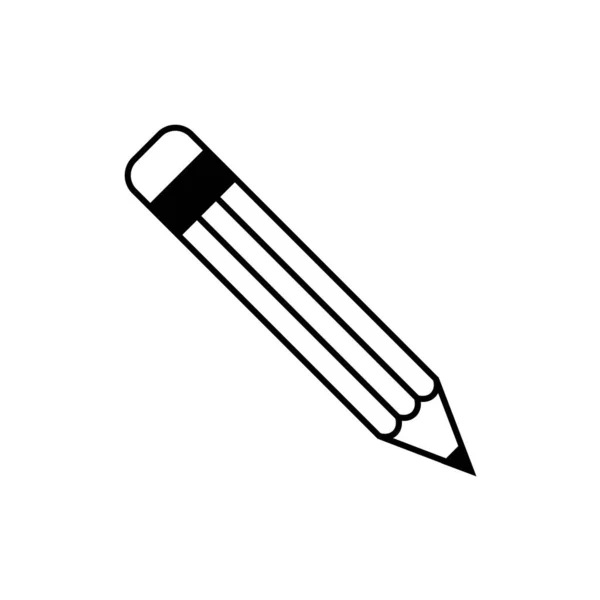 Crayon icône signes d'éducation dans le style plat à la mode isolé. Illustration vectorielle de stock. — Image vectorielle