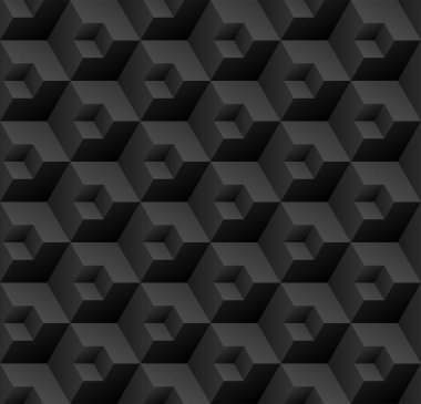 Siyah, soyut, dikişsiz geometrik desen. Blok duvar kâğıdı tasarımında yarım blok.