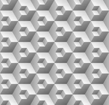 Beyaz soyut dikişsiz geometrik desen, bir blok duvar kağıdı tasarımı içinde yarım blok