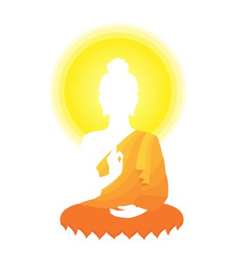 Lotus gülünde oturan Buda.