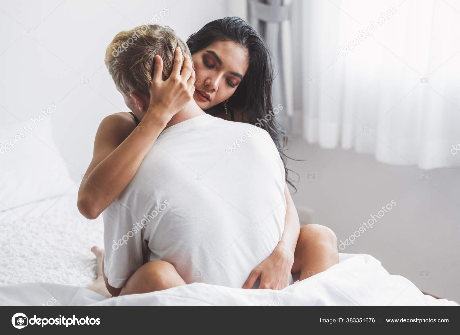 Nude Passionate Couple Having Sex White Bed Love Sex Concept Stock Photo by ©Nattakorn 383351676