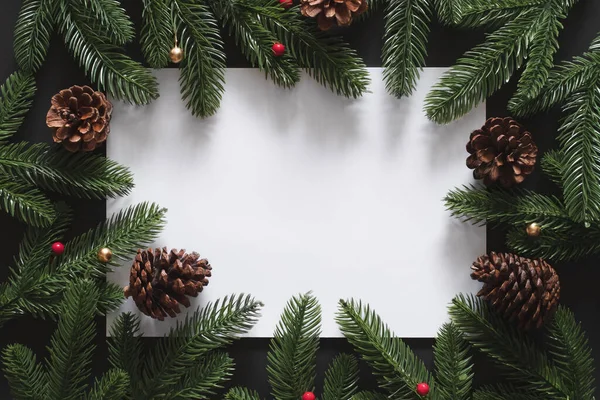 Fond Noël Avec Espace Copie Vide Vierge Boîte Blanche Pour — Photo